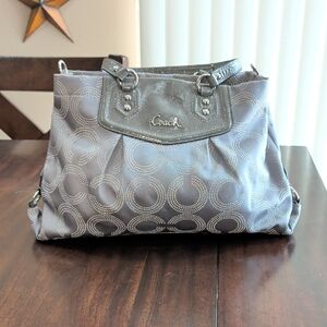 Coach Metallic Gray Shoulder Bag